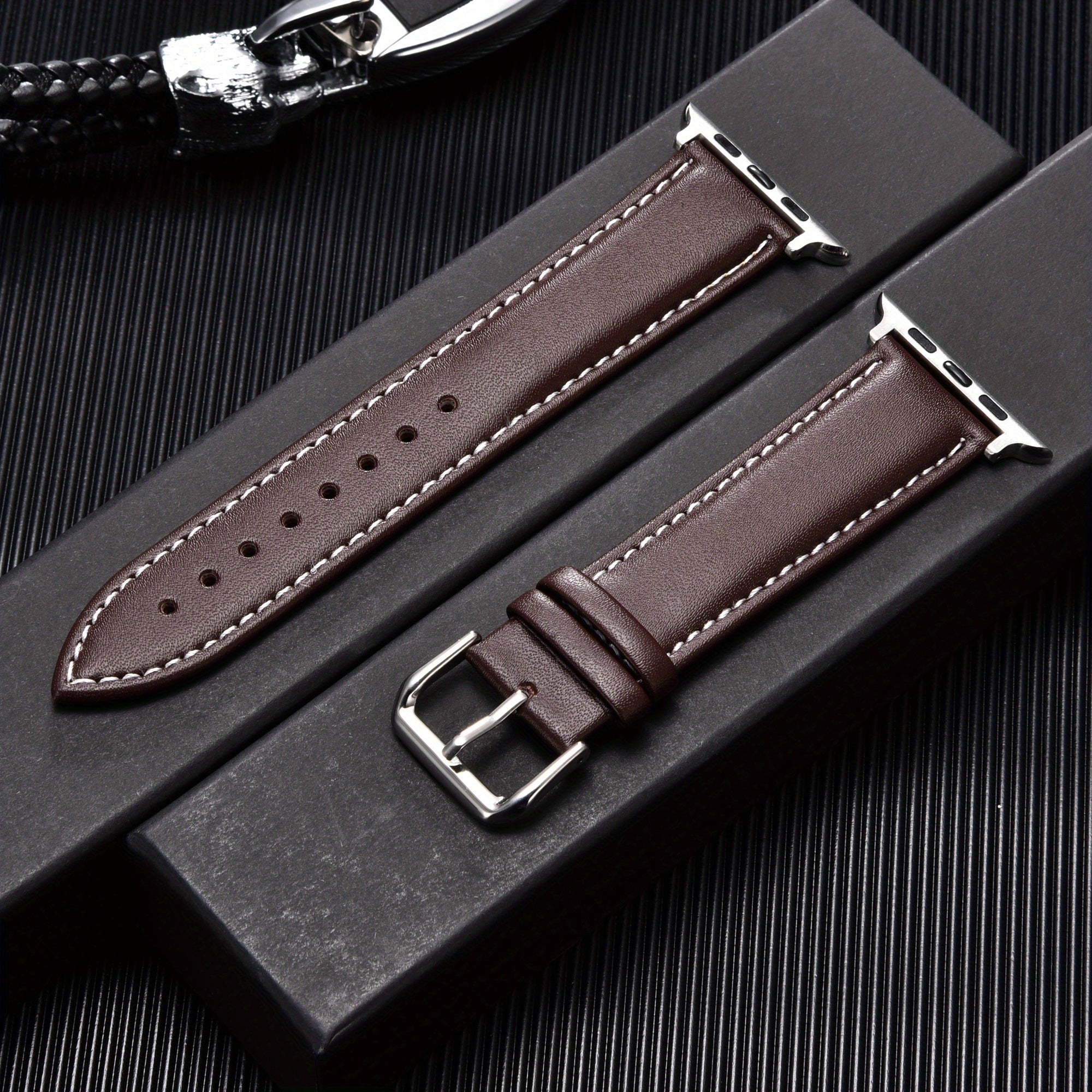 Soft Business Watchband For Apple Watch Ultra 8 7 SE 6 5 4 3 2 1 Replacement PU Leather Wrist Strap 38/40/41/42/44/45/49mm