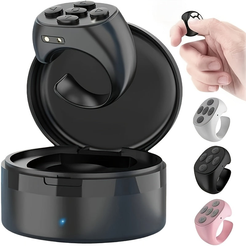 1pc 2-in-1 Wireless Remote Control Ring, USB Rechargeable Lithium Polymer Battery, Compatible with Smartphones and TVs