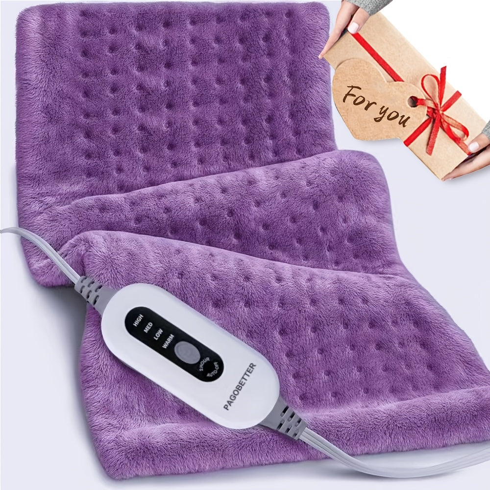 Electric Heating Pad for Back, Neck, Shoulders, Knees, Legs - Soft Flannel 24×12", 4 Heat Settings, 2 Auto-Off, Quick Heating to 150°F, Wet/Dry Options, Washable, Heater - Perfect Mother's Day & Birthday Present for Mom, Dad, Women, Men, Electric Blanket