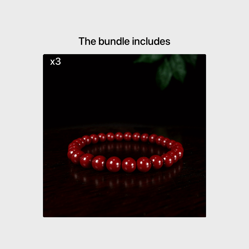 1pc Natural Raw Mineral Cinnabar Bracelet Simple Bracelet Beaded Bracelet