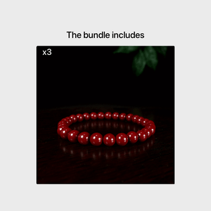 1pc Natural Raw Mineral Cinnabar Bracelet Simple Bracelet Beaded Bracelet