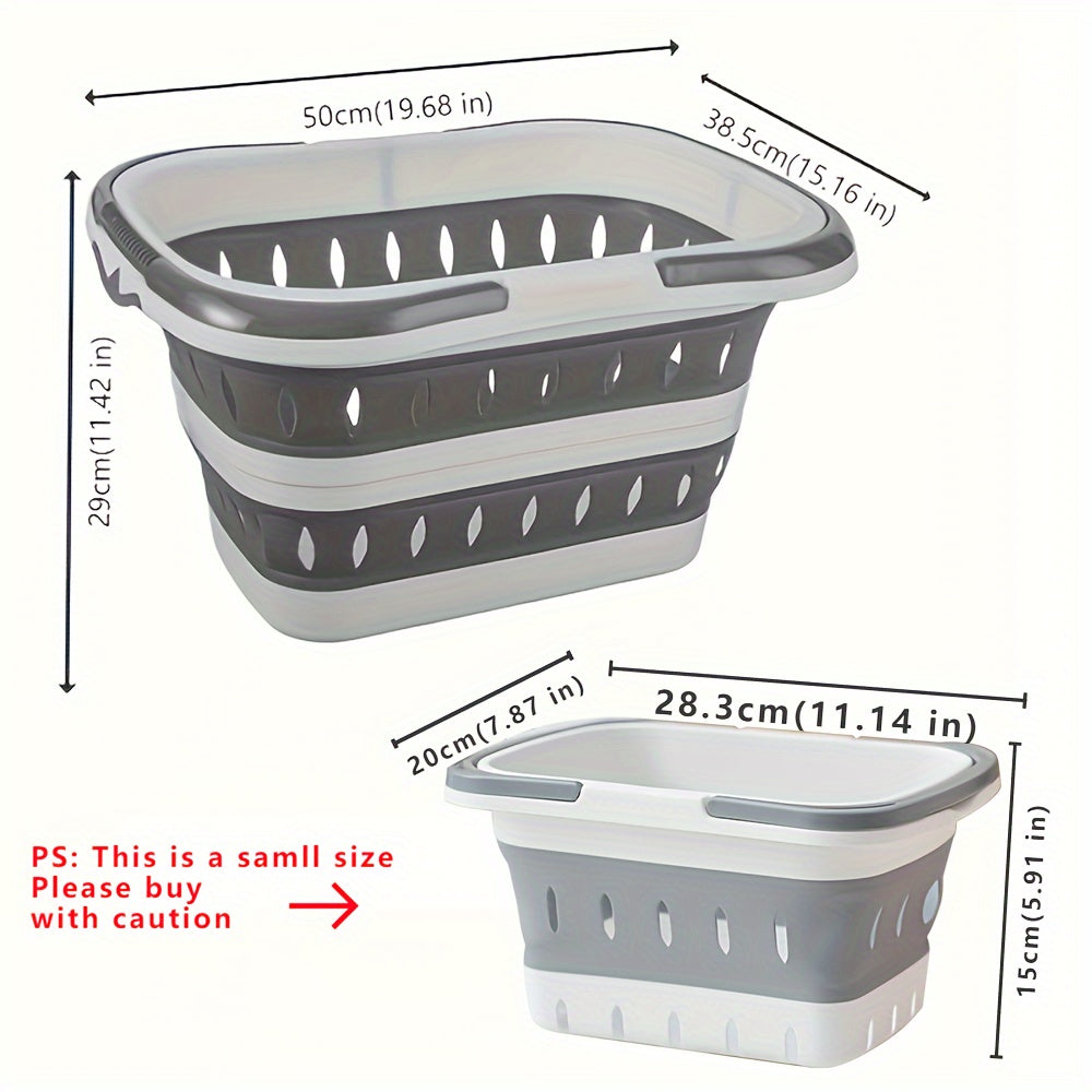 1pc Collapsible Laundry Hamper - Portable Durable Plastic Clothes Storage with Handles, Space Saving Rectangular Design for Bedroom, Bathroom and Home Organization, Laundry Hamper, Bedroom Organization, Modern Organizer, Easy to Clean, Laundry Hamper, Lau
