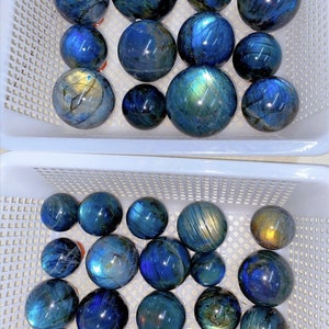 5CM+ Natural Blue Labradorite Hand Carved Sphere,Quartz Crystal Ball,Labradorite Ball,Home Decor,Energy Crystal Ball,Crystal Gifts 1PC
