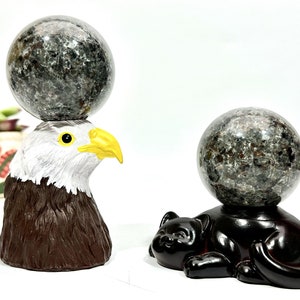 5CM+ Natural Yooperlite Hand Carved Sphere,Crystal Quartz Ball,Home Decor,Reiki healing,Energy Crystal Ball,Crystal gift 1PC (Free Base）