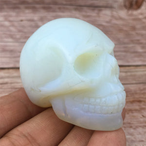 2'' Hand carved Opalite crystal skull，quartz crystal，Crystal Opalite skull，crystal healing skull 1PC