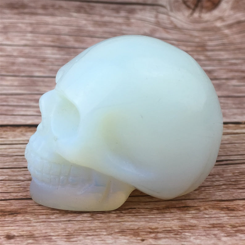 2'' Hand carved Opalite crystal skull，quartz crystal，Crystal Opalite skull，crystal healing skull 1PC
