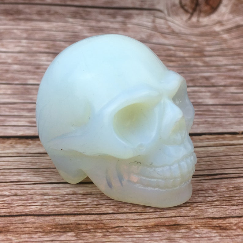 2'' Hand carved Opalite crystal skull，quartz crystal，Crystal Opalite skull，crystal healing skull 1PC
