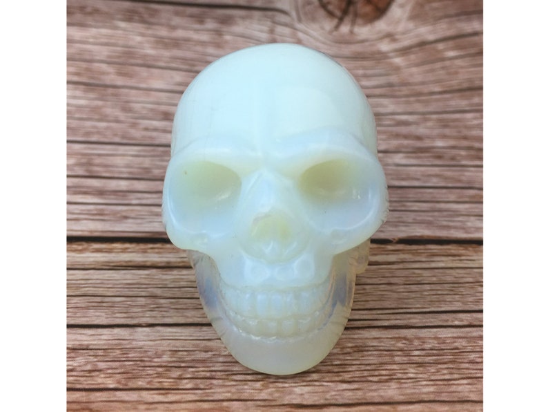 2'' Hand carved Opalite crystal skull，quartz crystal，Crystal Opalite skull，crystal healing skull 1PC