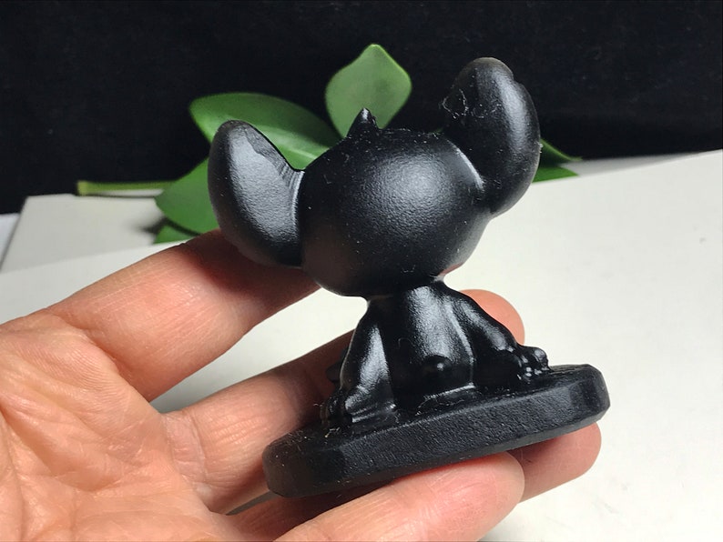 Natural Obsidian Crystal Stitch,Hand Carved,Cartoon Characters, Crystal skull Healing L121116