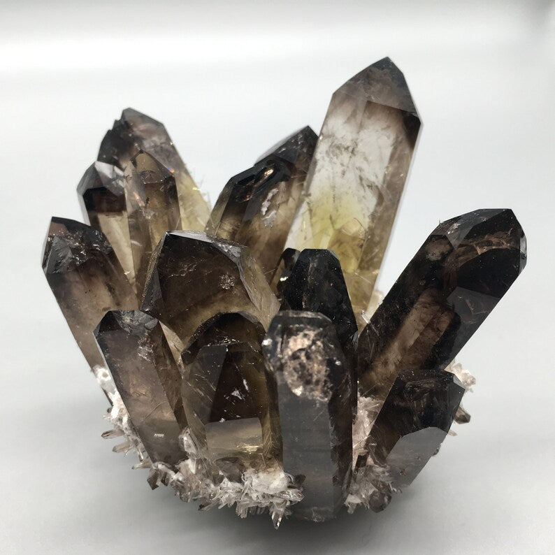 1PC Natural Smoky Quartz crystal Cluster,crystal VUG,Mineral samples,Home decoration,Crystal collection,Degaussing stone,Reiki healing 420g+