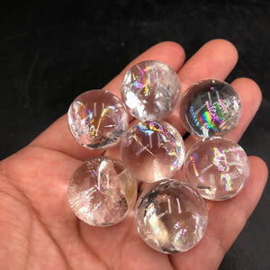 10PCS Natural Clear Quartz Crystal Sphere Rainbow Crystal Ball,Crystal Carving,Crystal healing,Home Decoration 200g+