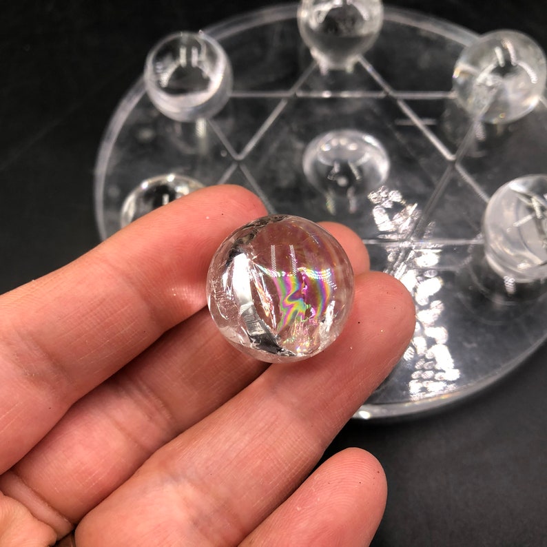 10PCS Natural Clear Quartz Crystal Sphere Rainbow Crystal Ball,Crystal Carving,Crystal healing,Home Decoration 200g+