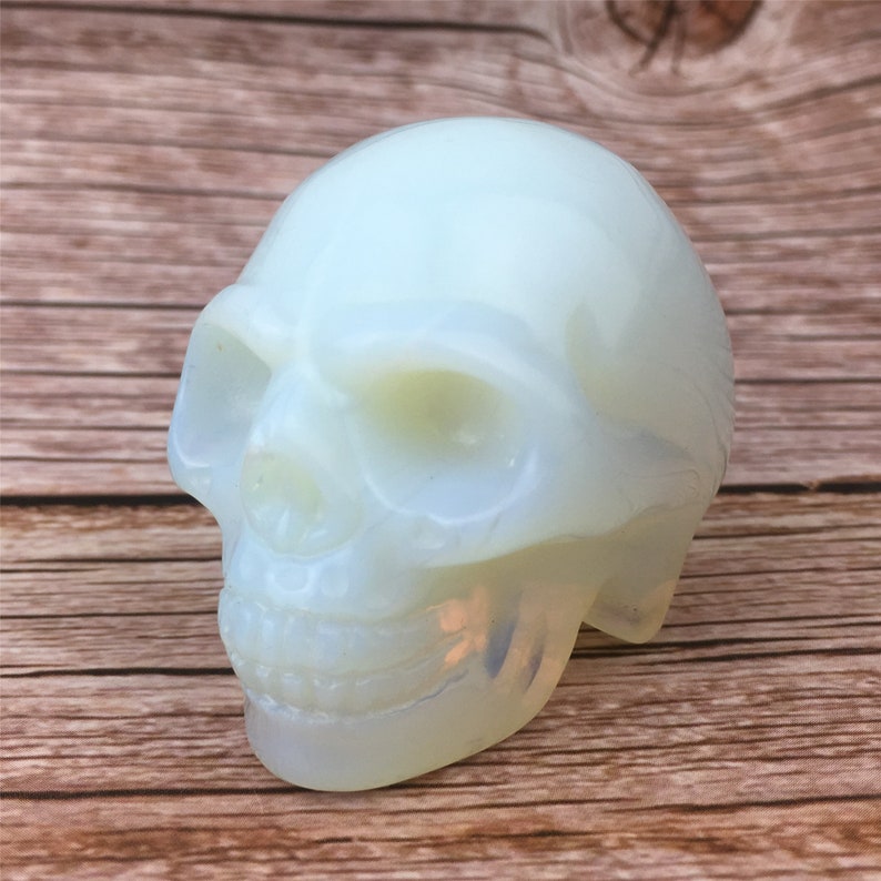 2'' Hand carved Opalite crystal skull，quartz crystal，Crystal Opalite skull，crystal healing skull 1PC
