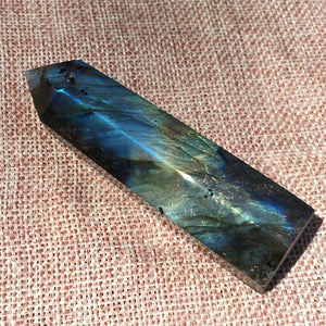 1pc Natural labradorite Obelisk,Crystal Wand Point,Crystal healing,Rock,Home Decoration,Energy pillar,Mineral Specimen,Reiki Healing 70g+