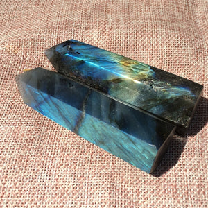 1pc Natural labradorite Obelisk,Crystal Wand Point,Crystal healing,Rock,Home Decoration,Energy pillar,Mineral Specimen,Reiki Healing 70g+