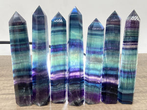 4'' Natural Hand carved Elixir Rainbow fluorite obelisk, Quartz Crystal,Festival gift，crystal bottle obelisk,crystal Healing,crystal Wand