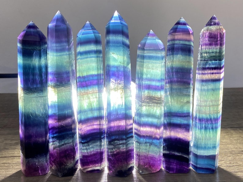 4'' Natural Hand carved Elixir Rainbow fluorite obelisk, Quartz Crystal,Festival gift，crystal bottle obelisk,crystal Healing,crystal Wand