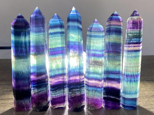 4'' Natural Hand carved Elixir Rainbow fluorite obelisk, Quartz Crystal,Festival gift，crystal bottle obelisk,crystal Healing,crystal Wand