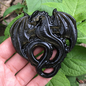 1PC Natural Golden Obsidian Fly Dragon,Quartz Fly Dragon,Crystal Carved,Mineral samples,Home Decoration,Reiki healing,Crystal Gifts 50g+