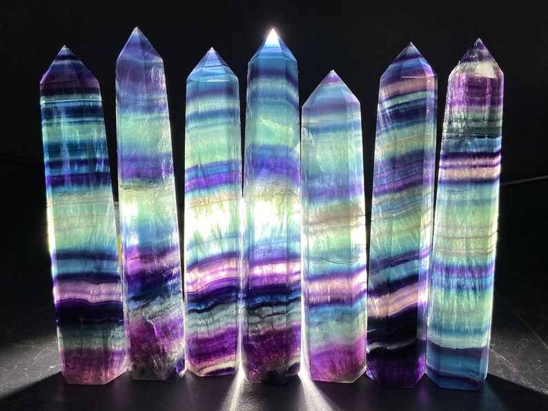 4'' Natural Hand carved Elixir Rainbow fluorite obelisk, Quartz Crystal,Festival gift，crystal bottle obelisk,crystal Healing,crystal Wand