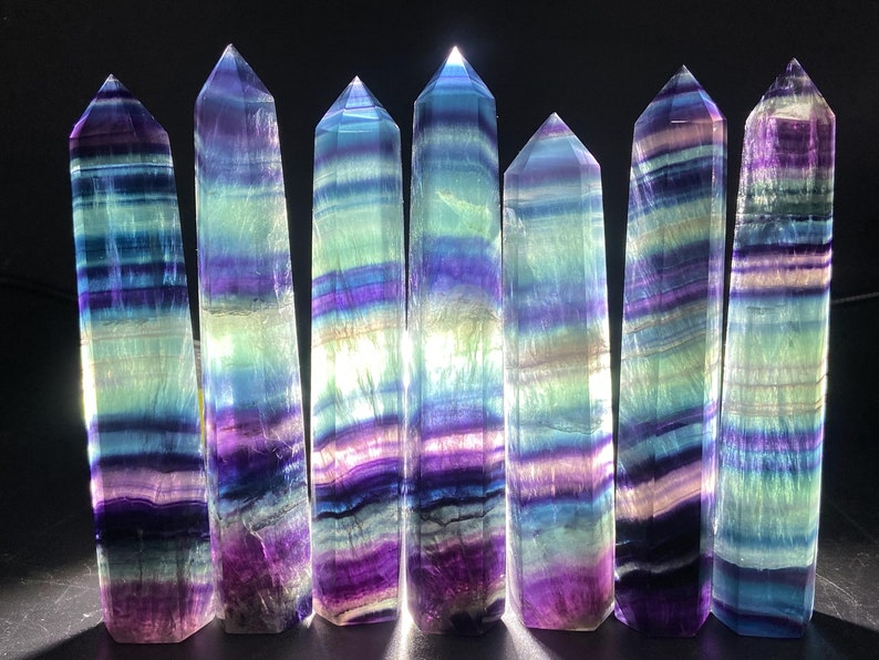 4'' Natural Hand carved Elixir Rainbow fluorite obelisk, Quartz Crystal,Festival gift，crystal bottle obelisk,crystal Healing,crystal Wand