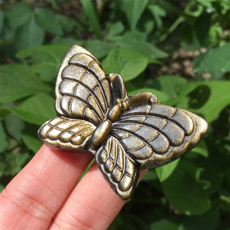 1PC Natural Golden Obsidian Butterfly,Quartz Crystal Butterfly,Crystal Carved,Mineral samples,Home Decoration,Reiki heal,Crystal Gifts 15g+