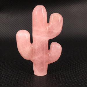 1pc 3" Natural Rose Quartz Cactus,Quartz Crystal Cactus,Crystal Carved,Home decoration,Crystal gifts,Mineral specimen,Reiki healing 55g+
