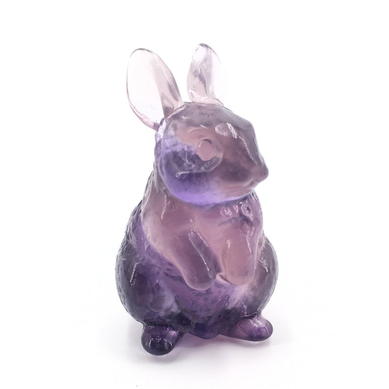 2pcs Natural Fluorite Rabbit,Quartz Crystal Rabbit,Quartz Crystal Animals,Crystal Carving,Home decoration,Crystal healing,Crystal gifts 50g+