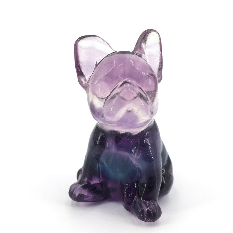 1pc Natural Fluorite Bulldog,Quartz Bulldog,Quartz Crystal Animals,Rock,Crystal Carving,Home decoration,Crystal healing,Crystal gifts 30g+
