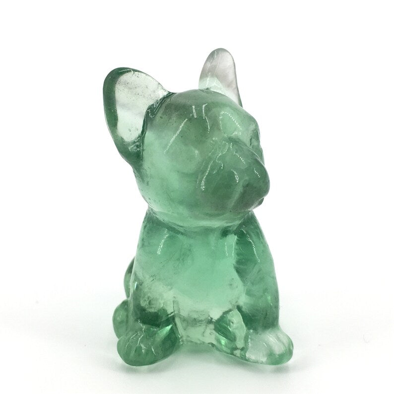 1pc Natural Fluorite Bulldog,Quartz Bulldog,Quartz Crystal Animals,Rock,Crystal Carving,Home decoration,Crystal healing,Crystal gifts 30g+