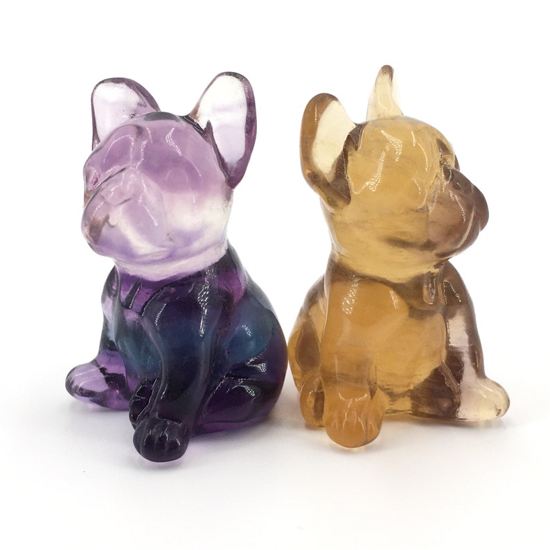 1pc Natural Fluorite Bulldog,Quartz Bulldog,Quartz Crystal Animals,Rock,Crystal Carving,Home decoration,Crystal healing,Crystal gifts 30g+