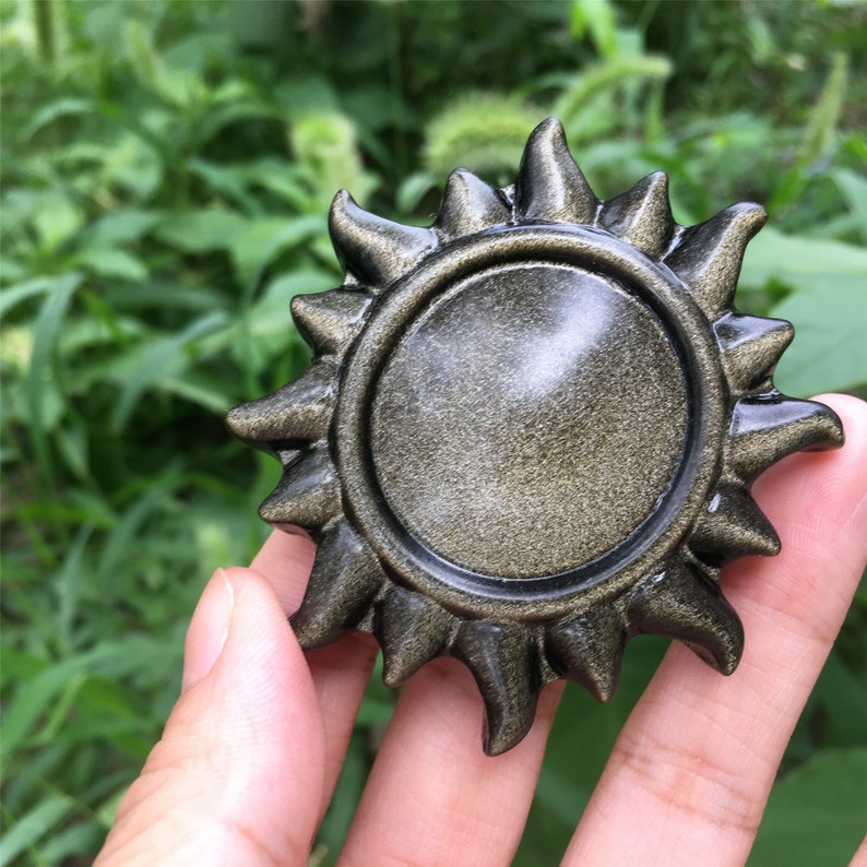 1PC Natural Gold Obsidian Sun,Quartz Crystal Sun,Home Decoration,Crystal Carving,Rock,Stone,Mineral Samples,Reiki Healing,Crystal Gifts 30g+
