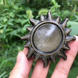 1PC Natural Gold Obsidian Sun,Quartz Crystal Sun,Home Decoration,Crystal Carving,Rock,Stone,Mineral Samples,Reiki Healing,Crystal Gifts 30g+