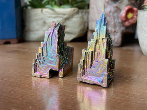 Rainbow Bismuth Crystals Metal Mineral Specimen display Halloween gift