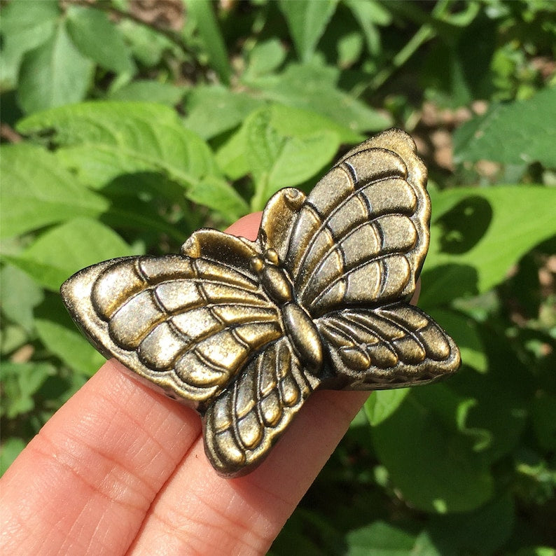 1PC Natural Golden Obsidian Butterfly,Quartz Crystal Butterfly,Crystal Carved,Mineral samples,Home Decoration,Reiki heal,Crystal Gifts 15g+