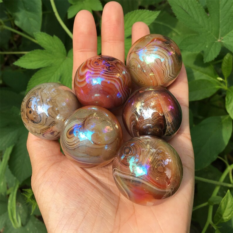 1PC 30mm+ Titanium Sardonyx Sphere,Quartz Crystal Ball,Home Decoration,Reiki Healing,Crystal Gifts,Divination Ball,Prophecy Ball 50g+