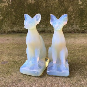 1PC Opalite Cat,Quartz Crystal Cat,Crystal Animal,Home Decoration,Rock,Crystal Carving,Crystal Sculpture,Reiki Healing,Crystal Gifts 110g+