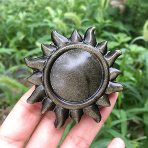 1PC Natural Gold Obsidian Sun,Quartz Crystal Sun,Home Decoration,Crystal Carving,Rock,Stone,Mineral Samples,Reiki Healing,Crystal Gifts 30g+