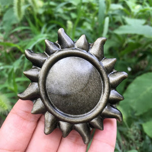 1PC Natural Gold Obsidian Sun,Quartz Crystal Sun,Home Decoration,Crystal Carving,Rock,Stone,Mineral Samples,Reiki Healing,Crystal Gifts 30g+