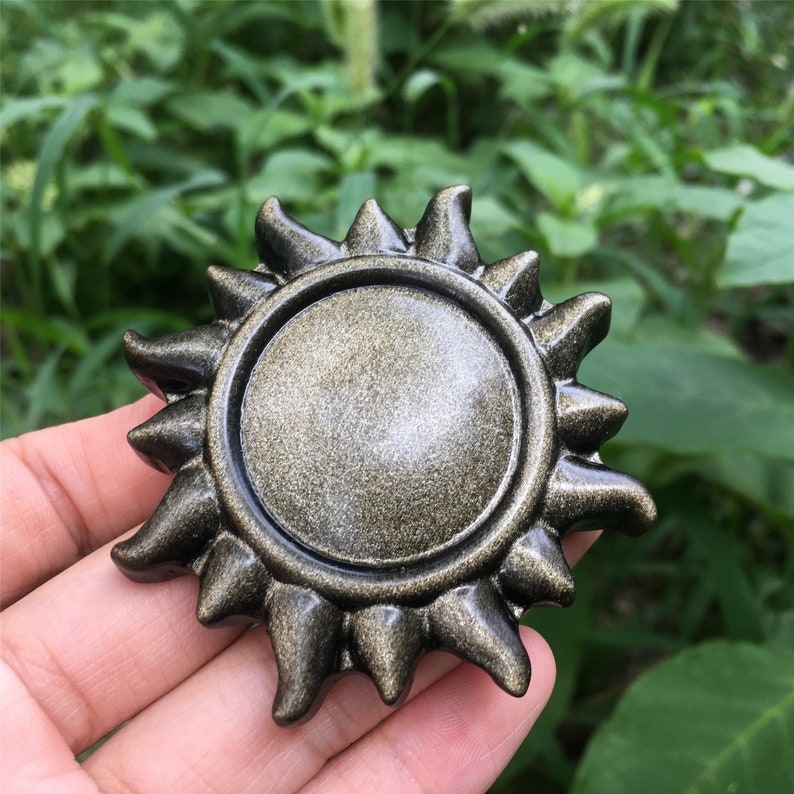 1PC Natural Gold Obsidian Sun,Quartz Crystal Sun,Home Decoration,Crystal Carving,Rock,Stone,Mineral Samples,Reiki Healing,Crystal Gifts 30g+