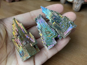 Rainbow Bismuth Crystals Metal Mineral Specimen display Halloween gift
