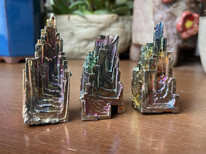 Rainbow Bismuth Crystals Metal Mineral Specimen display Halloween gift