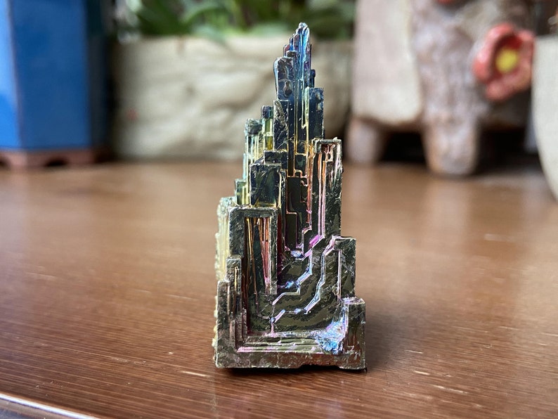 Rainbow Bismuth Crystals Metal Mineral Specimen display Halloween gift