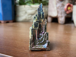 Rainbow Bismuth Crystals Metal Mineral Specimen display Halloween gift