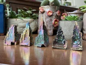 Rainbow Bismuth Crystals Metal Mineral Specimen display Halloween gift