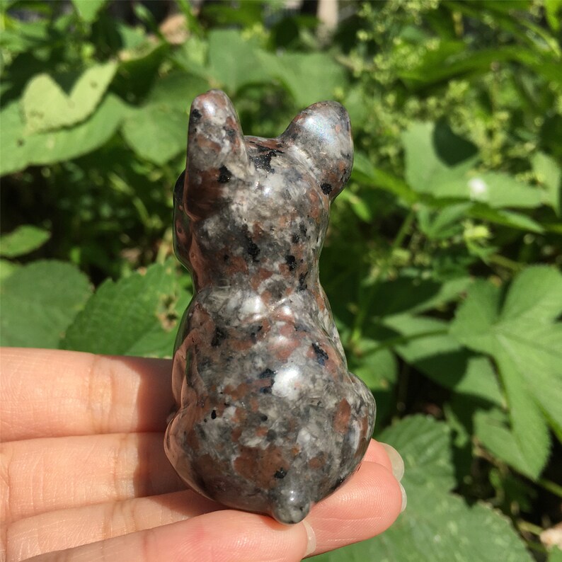 1pc Natural Yooperlite Bulldog,Quartz Bulldog,Quartz Crystal Animals,Crystal Carving,Home Decoration,Crystal Healing,Crystal Gifts 80g+