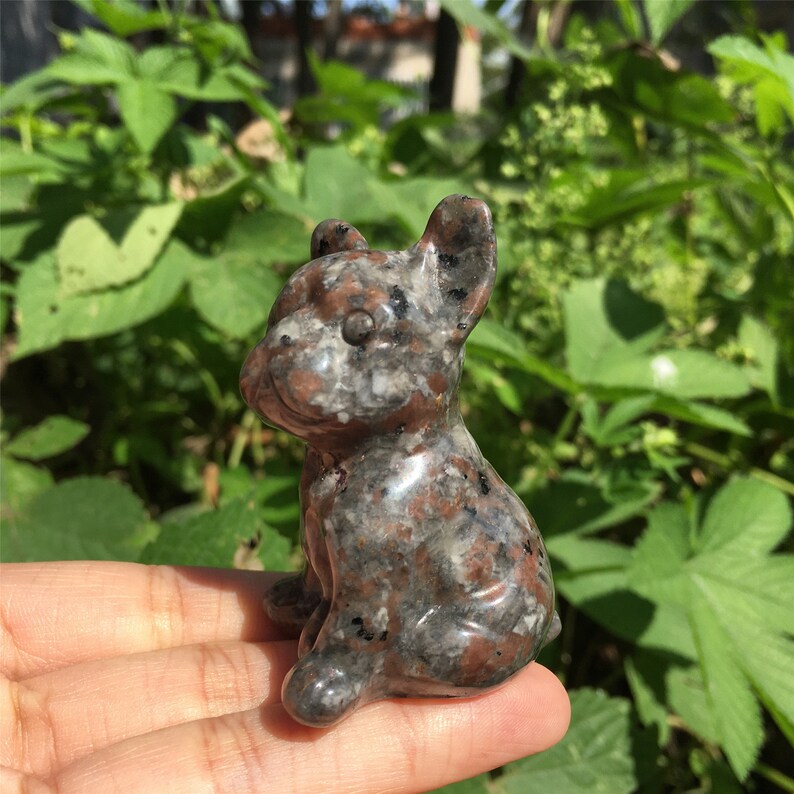 1pc Natural Yooperlite Bulldog,Quartz Bulldog,Quartz Crystal Animals,Crystal Carving,Home Decoration,Crystal Healing,Crystal Gifts 80g+
