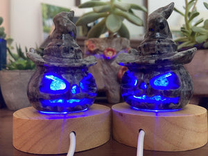 3'' Natural Hand carved Yooperlite skull，Yooperlite pumpkin，crystal skull，quartz crystal，crystal pumpkin Flurescent lamp（USB port）