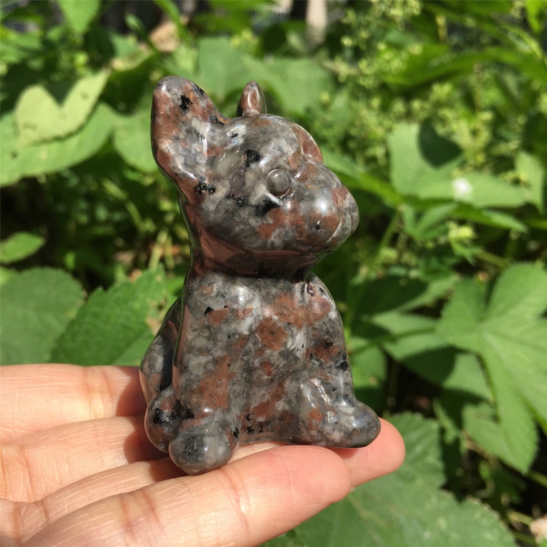1pc Natural Yooperlite Bulldog,Quartz Bulldog,Quartz Crystal Animals,Crystal Carving,Home Decoration,Crystal Healing,Crystal Gifts 80g+