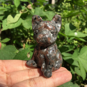 1pc Natural Yooperlite Bulldog,Quartz Bulldog,Quartz Crystal Animals,Crystal Carving,Home Decoration,Crystal Healing,Crystal Gifts 80g+